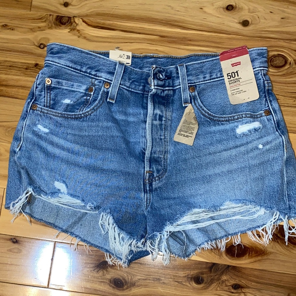 Levi's 501® Women's Distressed Blue Denim Shorts